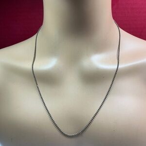Vintage Sterling Silver CARI Beaded Chain Necklace. 22.5 inches long